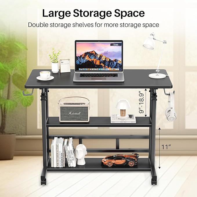 Adjustable Height Standing Desk, Rolling Stand Up Desk - Image 6