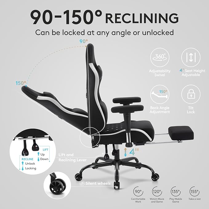 Gaming Chair Breathable Fabric, Computer Office Chair - Image 8