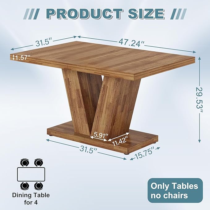 Dining Table for 4-6, Living Room, Walnut Brown - Image 2