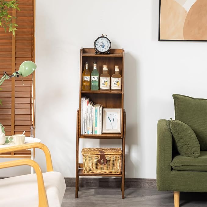 3 Tier Bamboo Bookcase, Classical Modern Bookshelf, Dispaly Shelves, Bamboo - Image 2