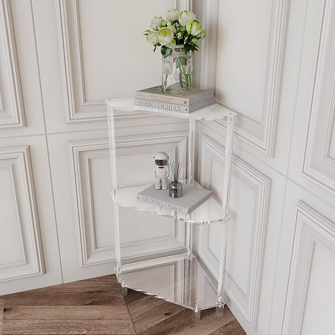 Eglaf Acrylic Corner Side Table - Image 2