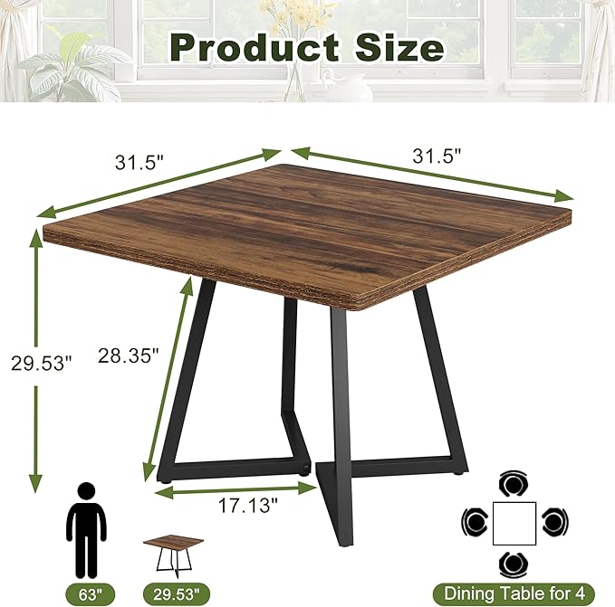 NicBex 31.5 Inch Square Dining Table - Image 2