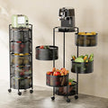 JAQ Rotating Fruit Basket, 5-Tier Metal Sturdy Kitchen Storage Rack Shelf Carts by JAQ-BuyNow