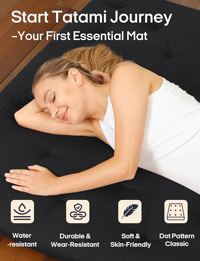 Syrinx Japanese Floor Futon Mattress, Foldable Tatami Sleeping Pad - Image 3