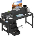 Lufeiya Gaming Desk with LED Lights and Power Outlets, 47 inch Computer Desk by LUFEIYA