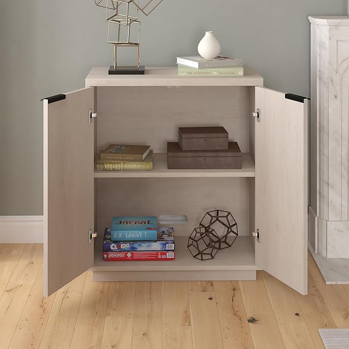 Henn&Hart 28" Wide Rectangular Accent Cabinet in Alder White, - Image 4
