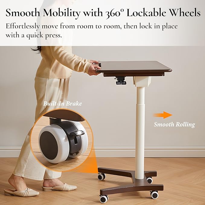 Adjustable Computer Desk, Solid Wood Folding Desk - Image 6