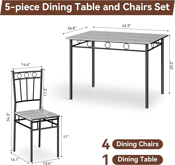Vipbear Kitchen Dining Table Set - Image 2