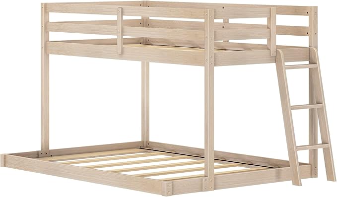 Grain & Grove Bear Twin Over Full Bunk Bed, Low Bunk Bed Frame - Image 4
