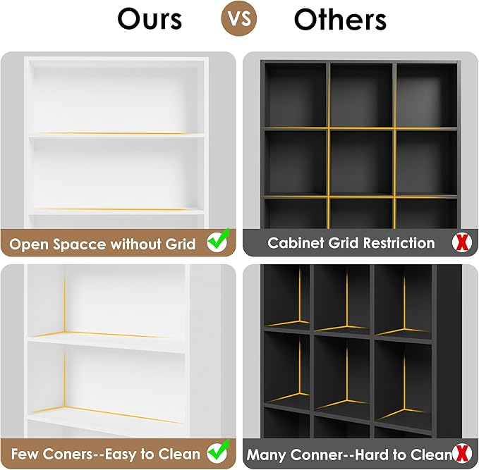 82" Tall Bookshelf, 7-Tier Open Shelves Bookcase, Freestanding Display Storage - Image 6