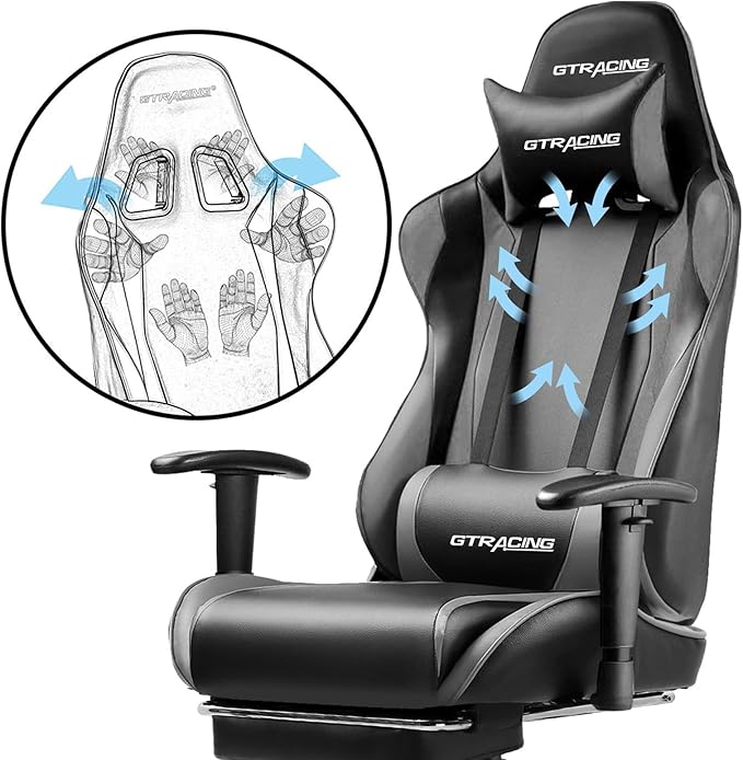 GTRACING Gaming Chair with Footrest, Ergonomic Computer Game Desk Chair - Image 5