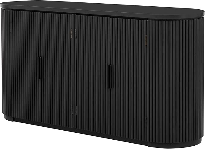Merax 63" Large Sideboard, Vertical Striped Storage Cabinet - Image 7