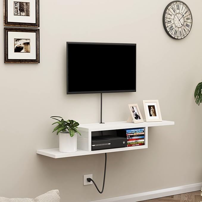 ChooChoo Floating TV Stand Shelf, Wall Mount Entertainment Center Media Console - Image 3