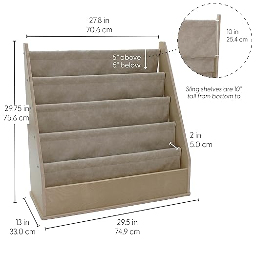 Factory Direct Partners Rustic Kid Birch Sling Book Display; Distressed Faux - Image 2
