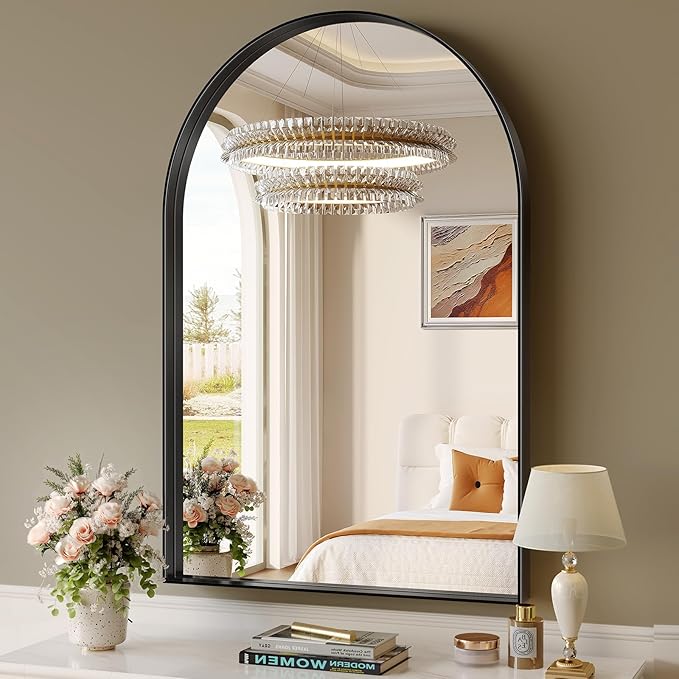 Brightify Arched Mirror, Arched Wall Mirror, 24 x 38 Inch Black Arch Mirror by Brightify