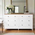 Farmhouse 6 Drawers Dresser for Bedroom, 55.5" Wide Wood Chest of Drawers by LynginsCreativeLife