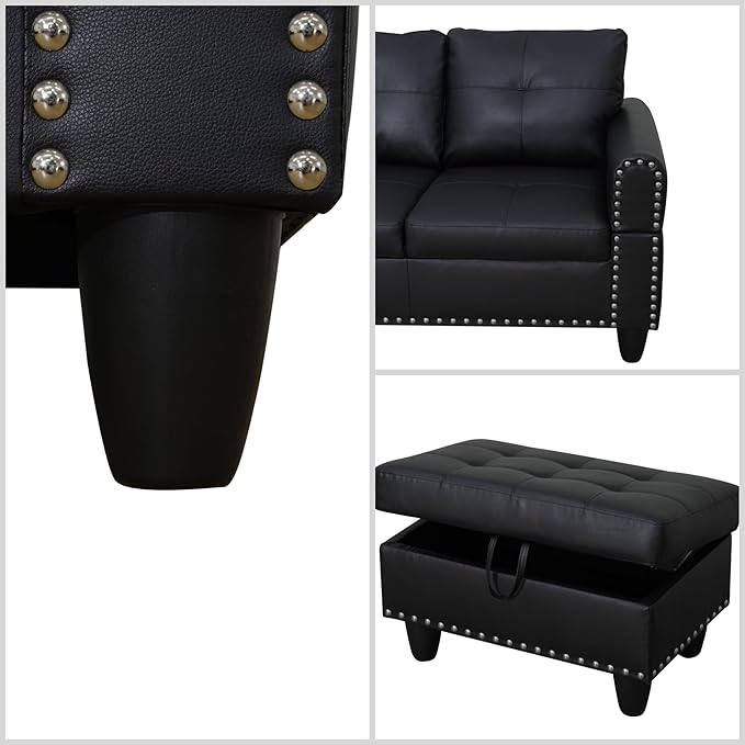 L Shaped Sectional Couches for Living Room, Modular 4 Seat Sofa - Image 6