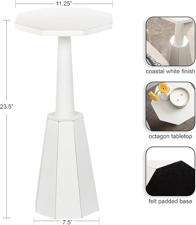Kate and Laurel Octavia Coastal Accent Drink Table, Decorative Coastal Cocktail - Image 3