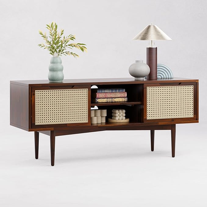 Bme Oliver TV Stand for TVs up to 55", Mid-Century Solid Wood TV Console - Image 7