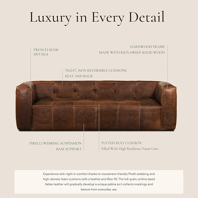 Poly & Bark Capa Leather Couch - Image 4