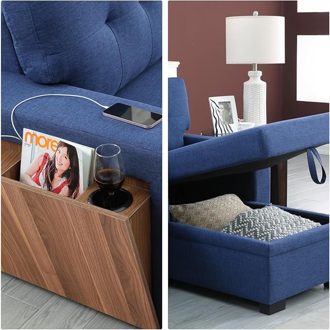 L-Shape Sofa Bed, Pull Out Sleeper Sofa - Image 3