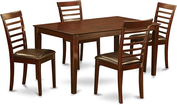 East West Furniture CAML5-MAH-LC 5 Piece Dining Set Includes a Rectangle Dinner by EastWestFurniture