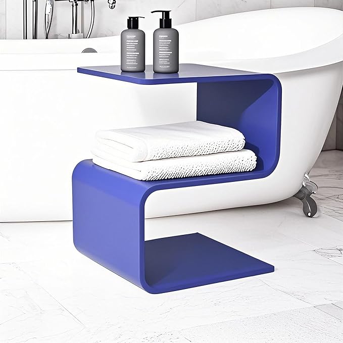 Acrylic Side Table, 17.7" H S-Shaped end Table - Image 2