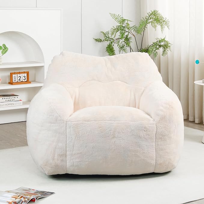 Furniliving Bean Bag Chair, Giant Bean Bag Chair Stuffed Floor Sofa - Image 3