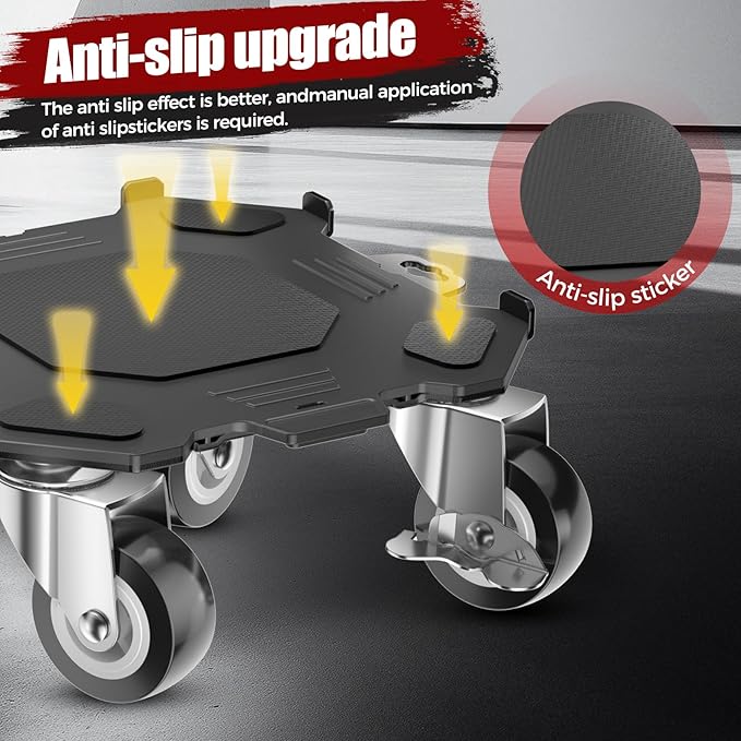 Upgraded Furniture Dolly Movers 5 Wheel Heavy Duty 3000LBS Capacity Carbon - Image 5
