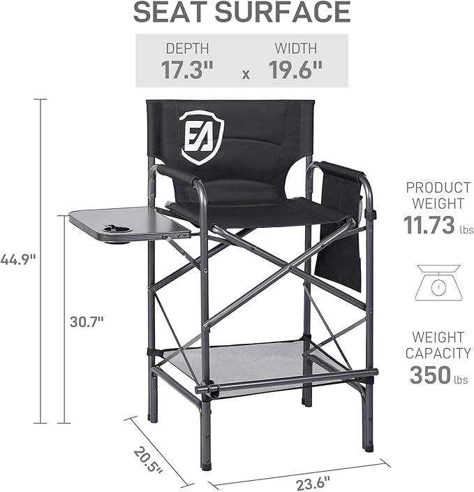 EVER ADVANCED 2 Piece 30.7" Seat Height Directors Chairs - Image 3