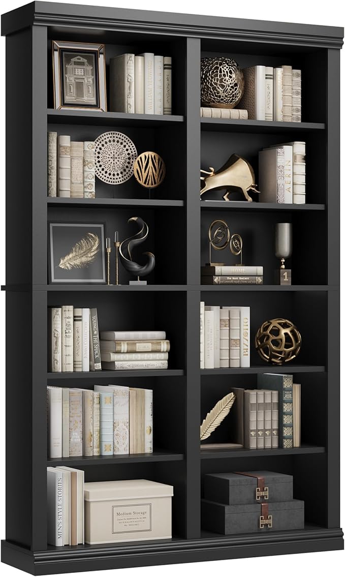 74.5" Tall Bookshelf with Double Storage, Extra Large Bookshelf, 6-Tier Double by SLEKVERSA