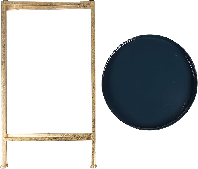 Kate and Laurel Celia Round Metal Foldable Tray Accent Table - Image 5