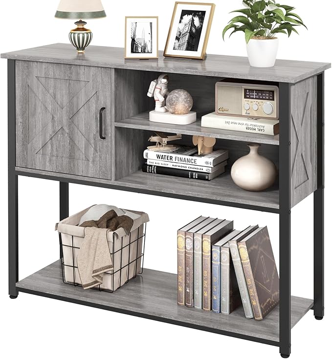 41" Console Table with Storage Cabinet, Sofa Table with Storage Shelves by Livofloral