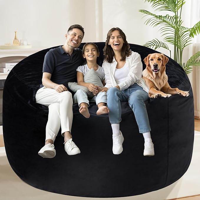 HABUTWAY Bean Bag Chair: Giant 5' Memory Foam Furniture Bean Bag Chairs - Image 5