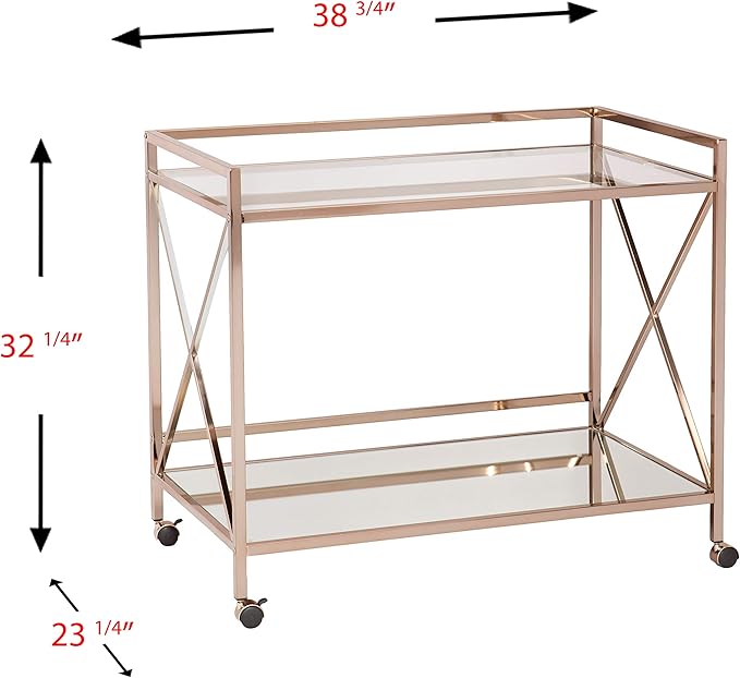 SEI Furniture Maxton Metallic Open Shelf Bar Cart - Image 5