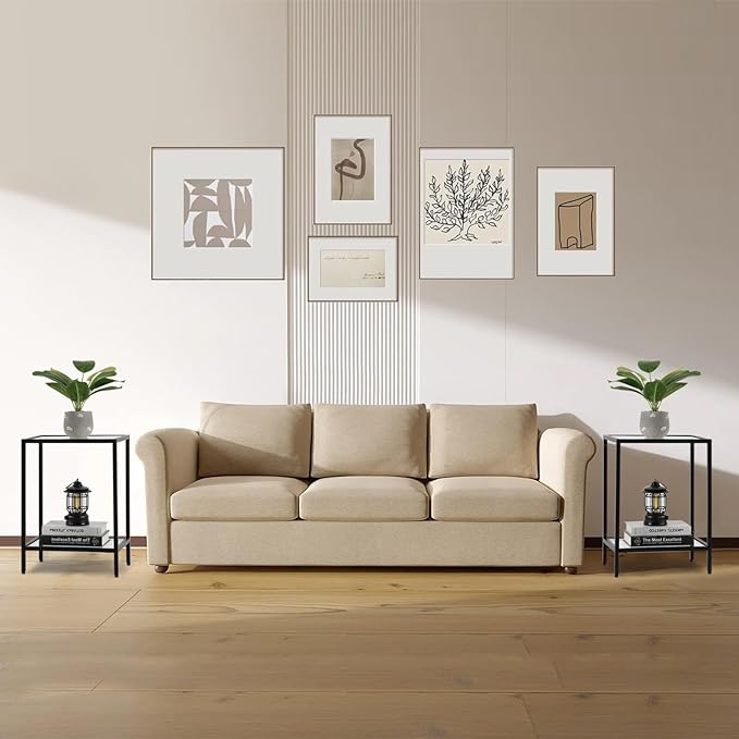 Modern 2-Tier Tempered Glass End Table - Image 2