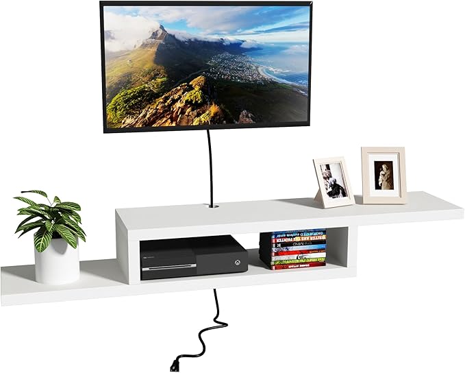 ChooChoo Wall Mounted TV Stand, Media Console Stand, 60” TV Storage Shelf - Image 6