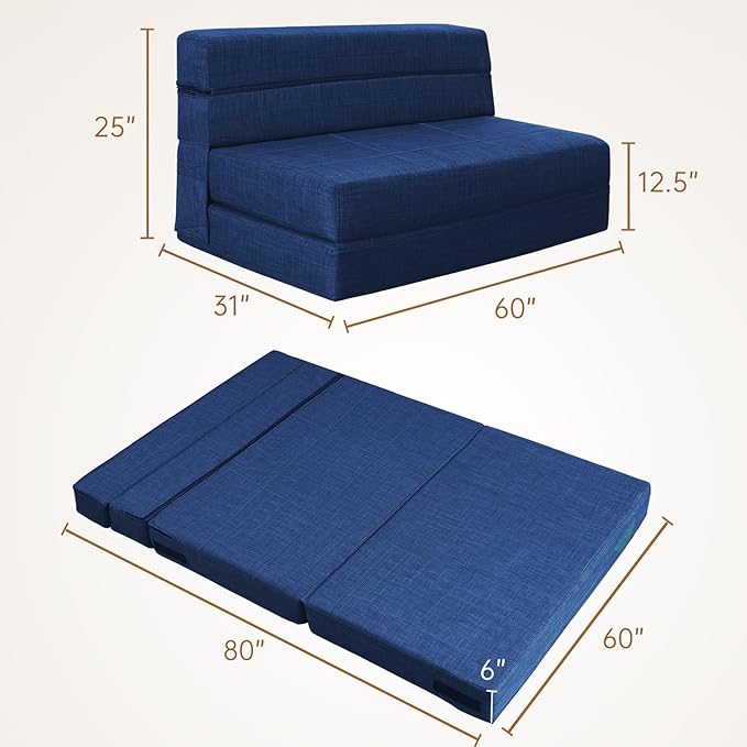 60 Inch Folding Sofa Couch Memory Foam - Image 3