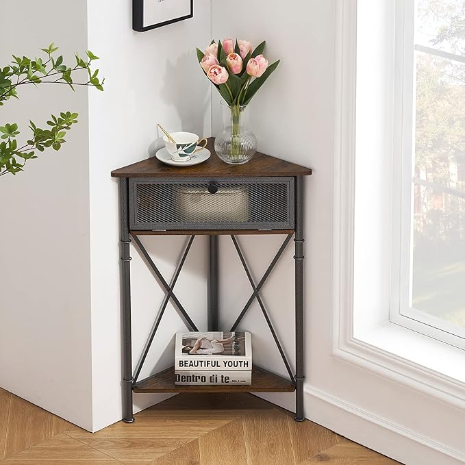 VECELO Cabinet/Table, 3-Tier Display Shelves - Image 3