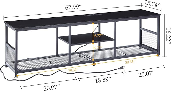 VECELO TV Stand with Power Outlets - Image 10