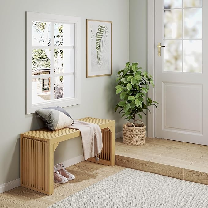 ROOMTEC 35" Dining Bench, Indoor Wood Bench - Image 7