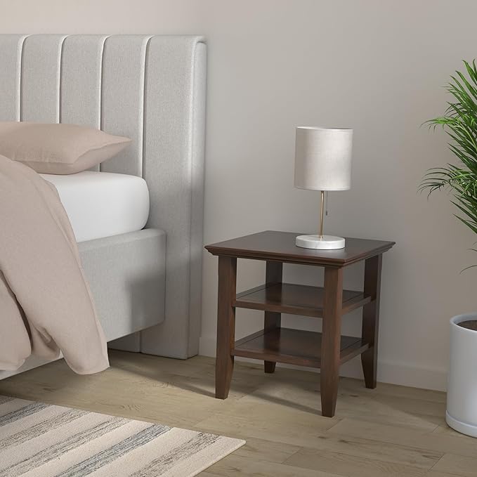 SIMPLIHOME Acadian SOLID WOOD 19 inch Wide Square Transitional End Table in - Image 2