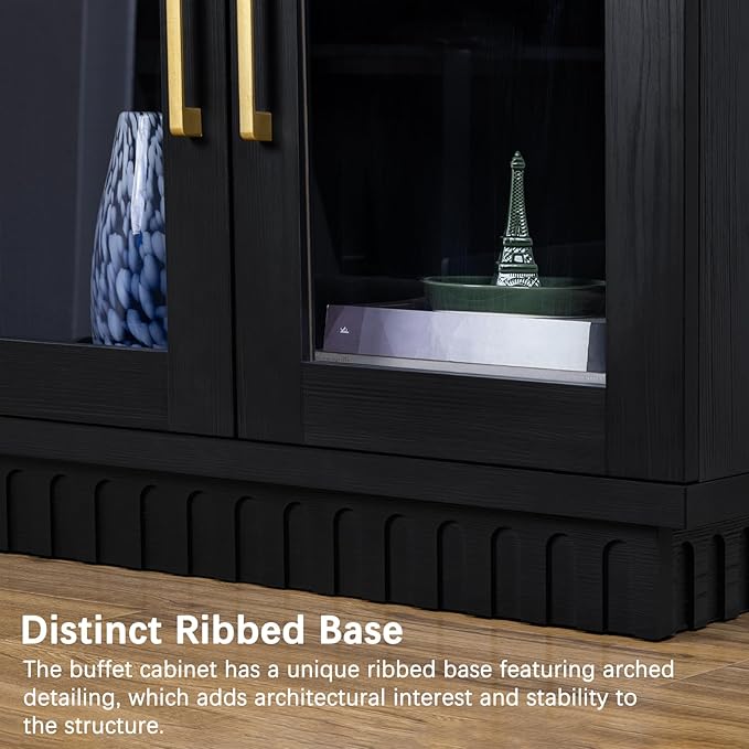 Buffet Cabinet with Storage, Sideboard Cabinet with Glass Doors, Accent Storage - Image 5