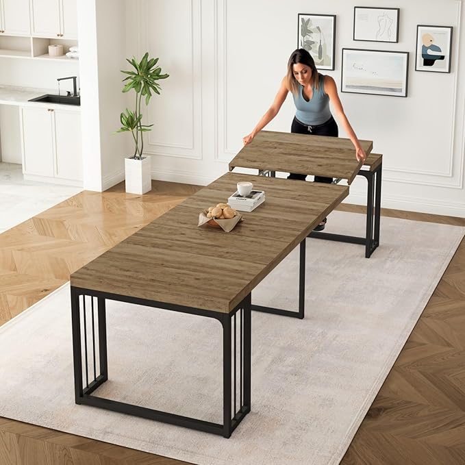 KEIKI 23.62" - 118" L Extendable Foldable Dining Room Table - Image 2