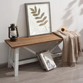 Wnutrees 43" Farmhouse Wood Bench, Narrow Bench, Long Bench Seat by Wnutrees