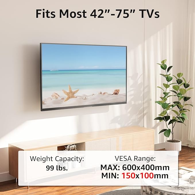MOUNTUP Corner TV Wall Mount for Most 42-75 Inch TVs - Image 7