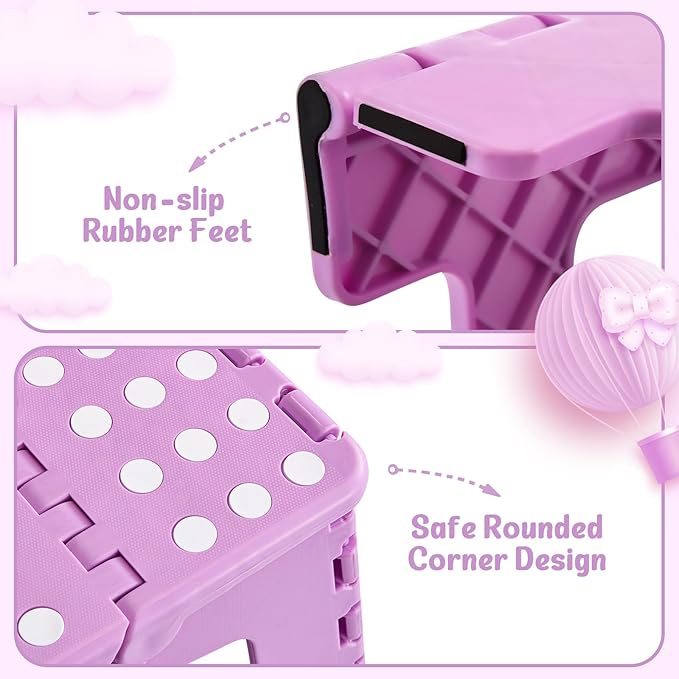 ACSTEP 9 Inch Folding Step Stool 300 LB Capacity Plastic Foldable Step Stools - Image 6