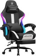 GTRACING Gaming Chair with Foot Rest & Racing Style RGB LED Lights, Breathable by GtracingDirect