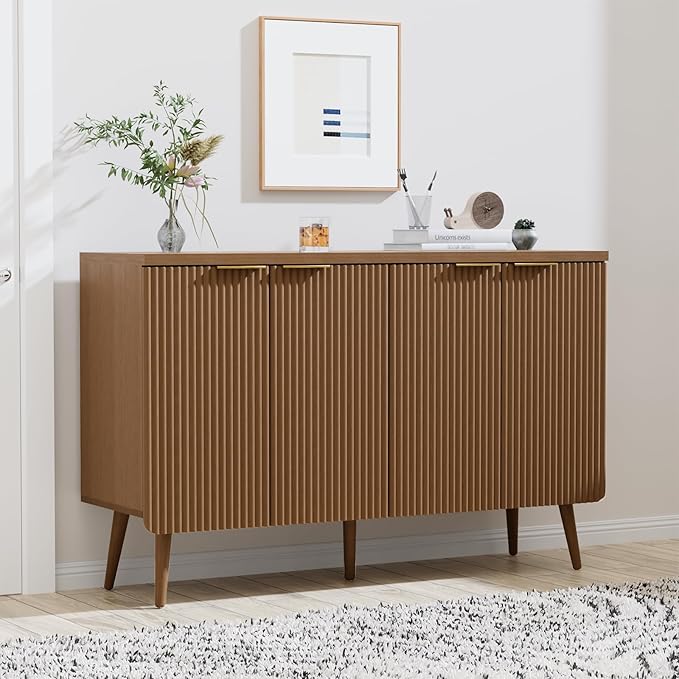 Fluted Buffet Cabinet – Modern Wood Sideboard by FONTOI