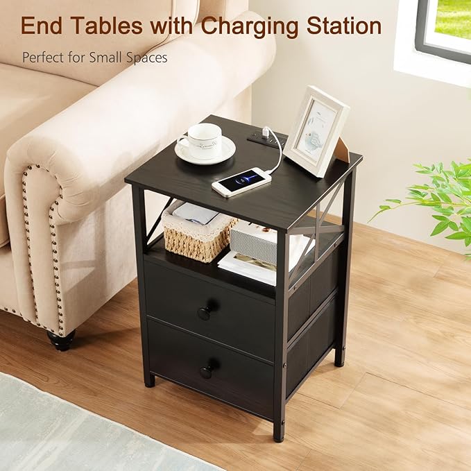 AMHANCIBLE Night Stand Set 2, End Tables Living Room - Image 7